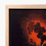 Framed Canvas Print Dramatic Volcanic Eruption Fiery Orange Etna’s Peak, Weber Art, Night Opens