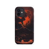 Eruption of Mount Etna at Night - Friedrich Weber Phone Case, Iphone 12 / Matte, Mobile Cases, Toby Leon