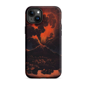 Eruption of Mount Etna at Night - Friedrich Weber Phone Case, Iphone 15 Plus / Matte, Mobile Cases, Toby Leon