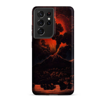 Eruption of Mount Etna at Night - Friedrich Weber Phone Case, Samsung Galaxy S21 Ultra / Matte, Mobile Cases, Toby Leon
