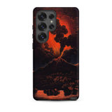 Eruption of Mount Etna at Night - Friedrich Weber Phone Case, Samsung Galaxy S25 Ultra / Matte, Mobile Cases, Toby Leon
