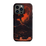 Eruption of Mount Etna at Night - Friedrich Weber Phone Case Iphone 14 Pro Max / Matte Volcano Eruption Phone Case Mount Etna Exhales,