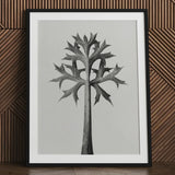 Eryngium Bourgatii (mediterranean Sea Holly) - Karl Blossfeldt Art Print / Canvas Black-framed Detailed Monochrome Sketch Tree Spiky,