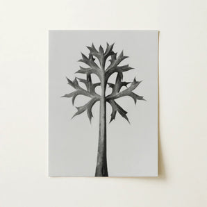 Eryngium Bourgatii (mediterranean Sea Holly) - Karl Blossfeldt Art Print / Canvas Black-and-white Watercolor Illustration Stylized Tree
