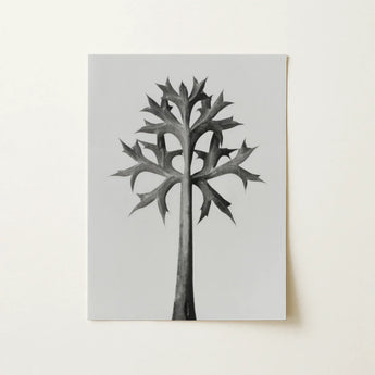 Eryngium Bourgatii (mediterranean Sea Holly) - Karl Blossfeldt Art Print / Canvas Black-and-white Watercolor Illustration Stylized Tree