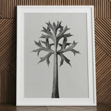 Eryngium Bourgatii (mediterranean Sea Holly) - Karl Blossfeldt Art Print / Canvas Minimalist Black-and-white Framed Artwork Stylized Tree