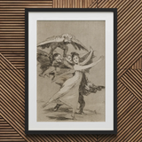 You will not Escape - Francisco De Goya Art Print / Canvas Framed Titled Sleep Reason Produces Monsters Woman Arches Backward, Eyes Wide