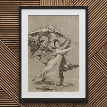 You will not Escape - Francisco De Goya Art Print / Canvas Framed Titled Sleep Reason Produces Monsters Woman Arches Backward, Eyes Wide