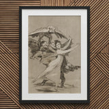 You will not Escape - Francisco De Goya Art Print / Canvas Framed Titled Sleep Reason Produces Monsters Woman Arches Backward, Eyes Wide