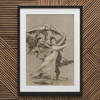 You will not Escape - Francisco De Goya Art Print / Canvas Framed Titled Sleep Reason Produces Monsters Woman Arches Backward, Eyes Wide