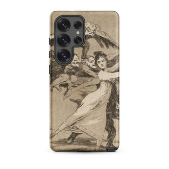 You will not Escape - Francisco De Goya Phone Case Samsung Galaxy S25 Ultra / Matte Vintage-style Phone Case Sepia-toned Illustration Woman