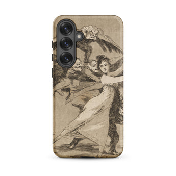 You will not Escape - Francisco De Goya Phone Case Samsung Galaxy S25 Plus / Matte Vintage-style Phone Case Sepia-toned Illustration Woman
