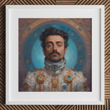 Eskandar - Gay Arabic Astronaut Art Print / Canvas Gold White Suit Intricate, Aesthetic, Meet Prints
