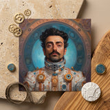 Eskandar - Gay Arabic Astronaut Art Print / Canvas Steampunk-inspired Portrait Print Man Ornate Metallic-accented Attire Gold Gay Arabic