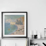 Étretat - Claude Monet Normandy Coastline Art Print / Canvas Framed Coastal Artwork Boats Beach Dramatic Cliffs Ocean Monet’s Mesmerizing