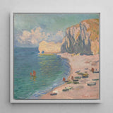 Étretat - Claude Monet Normandy Coastline Art Print / Canvas Framed Impressionist Painting Coastal Scene Cliffs Turquoise Water Monet’s