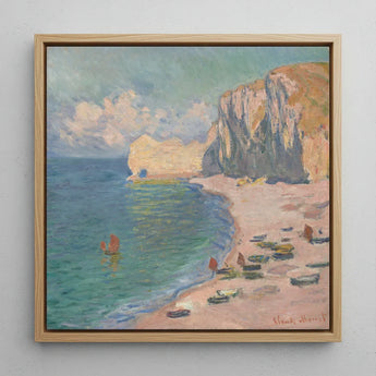 Étretat - Claude Monet Normandy Coastline Art Print / Canvas Framed Reproduction Monet’s Impressionistic Painting Coastal Scene Mesmerizing