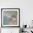 Étretat - Claude Monet Normandy Coastline Art Print, Framed Coastal Artwork Boats Beach Dramatic Cliffs Ocean