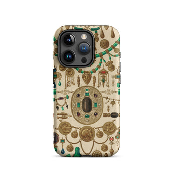 Etruscan Jewelry - Auguste Racinet Phone Case Iphone 15 Pro / Matte Jeweled Pattern Phone Case Auguste Racinet Decorative, Miniature