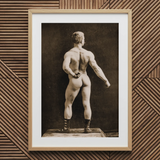 Eugen Sandow in klassieke antieke Grieks-Romeinse pose - Napoleon Sarony kunstprint / canvas, 20x30’’ / 51x76cm / naturel lijst / passe-partout,