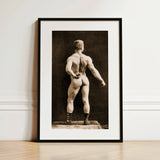 Eugen Sandow in Classical Ancient Greco-roman Pose - Napoleon Sarony Art Print / Canvas, 16x24’’ / 41x61cm / Black Frame / Matboard,