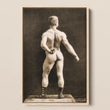 Eugen Sandow in Classical Ancient Greco-roman Pose - Napoleon Sarony Art Print / Canvas Sepia-toned Framed Photograph Muscular Man Viewed
