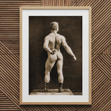 Eugen Sandow in Classical Ancient Greco-roman Pose - Napoleon Sarony Art Print / Canvas Wooden Framed Black White Photograph Muscular Man