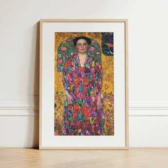 Eugenia Primavesi - Gustav Klimt Symbolist Art Print / Canvas Vibrant Colorful Framed Woman Ornate Floral, Portrait Prints