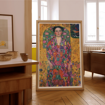 Eugenia Primavesi - Gustav Klimt Symbolist Art Print / Canvas Vibrant Colorful Portrait Woman Ornate Floral Dress Framed Gustav Klimt,