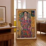 Eugenia Primavesi - Gustav Klimt Symbolist Art Print / Canvas Vibrant Colorful Portrait Woman Ornate Floral Dress Framed, Prints