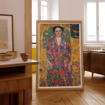 Eugenia Primavesi - Gustav Klimt Symbolist Art Print / Canvas Vibrant Colorful Portrait Woman Ornate Floral Dress Framed, Prints