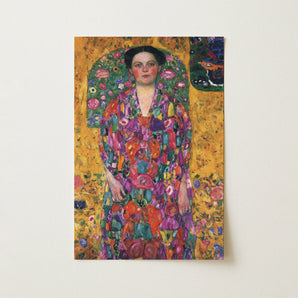 Eugenia Primavesi - Gustav Klimt Symbolist Art Print / Canvas Vibrant Colorful Portrait Print Woman Ornate Floral Dress Gustav Klimt,