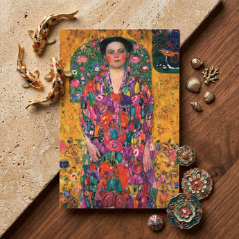 Eugenia Primavesi - Gustav Klimt Symbolist Art Print / Canvas Vibrant Colorful Print Woman Ornate Floral Dress Gustav Klimt, Eugenia