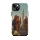 Evening Prayer Cairo - Jean-leon Gerome Phone Case Iphone 15 Plus / Matte Phone Case Painting Muslim Men Moon-slit Silence Drapes, Cairo
