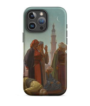 Iphone 16 Pro Max / Matte Evening Prayer Cairo - Jean-leon Gerome Phone Case Moon-slit Silence Drapes, Skyline