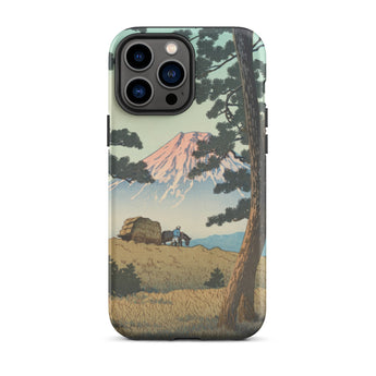 Evening at Tago Bay - Hasui Kawase Phone Case Iphone 13 Pro Max / Matte Iphone Case Japanese Landscape Mount Fuji Pine Tree Rises, Hasui