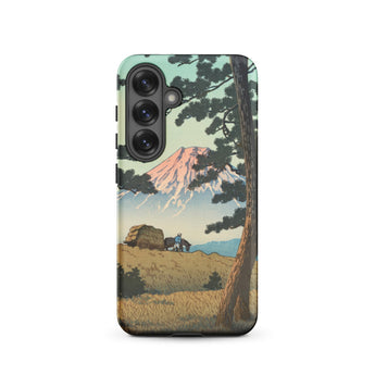 Evening at Tago Bay - Hasui Kawase Phone Case Samsung Galaxy S25 / Matte Phone Case Vintage-style Illustration Mount Fuji Pine Trees Rises,