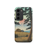 Evening at Tago Bay - Hasui Kawase Phone Case Samsung Galaxy S23 / Matte Phone Case Vintage-style Illustration Mount Fuji Pine Trees Rises,