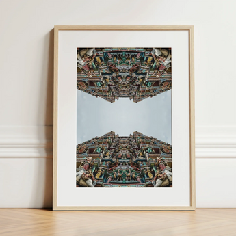Every Deity - South Indian Temple Op Art Print / Canvas, 12x16’’ / 31x41cm / Natural Frame / Matboard, Posters Prints & Visual Artwork,