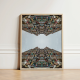 Framed Photograph Vibrant Intricately Carved Temple Facade Detailed South Indian Architecture, Mind-bending Photography Print, Trippy