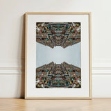 Every Deity - South Indian Temple Op Art Print / Canvas Framed Photograph Light Wood Frame Intricately Carved Vibrantly Architecture,