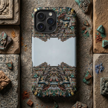 Every Deity - Trippy South Indian Temple Iphone Case Phone Case Detailed Colorful Illustration Ornate Temple Facade South Indian Temple,
