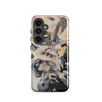 Evolution - Surreal Botanical Art Phone Case Samsung Galaxy S24 / Gloss Vibrant Surreal Phone Case Collage Stylized Birds Feathers