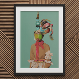 Eye Candy - Avantgarde-Modekunstdruck / Leinwand, 20x30’’ / 51x76cm / Schwarzer Rahmen / Passepartout, Poster, Drucke & visuelle Kunstwerke, Toby Leon