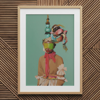 Eye Candy - Avantgarde-Modekunstdruck / Leinwand, 20x30’’ / 51x76cm / Naturrahmen / Passepartout, Poster, Drucke & visuelle Kunstwerke, Toby Leon