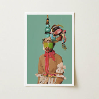 Eye Candy - Avant Garde Fashion Art Print / Canvas Vibrant Framed Stylized Portrait Person Adorned, Striking Form, Prints