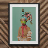 Eye Candy - Avant Garde Fashion Art Print / Canvas Mint Green Framed Portrait Vibrant Accessories Eclectic Design, Striking Form, Prints