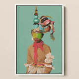 Eye Candy - Avant Garde Fashion Art Print / Canvas Vibrant Framed Artwork Stylized Portrait Person Adorned Colorful, Striking Form, Prints