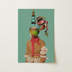Eye Candy - Avant Garde Fashion Art Print / Canvas Vibrant Mixed-media Portrait Figure Adorned Colorful Accessories, Striking Form, Prints