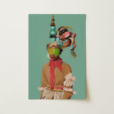 Eye Candy - Avant Garde Fashion Art Print / Canvas Vibrant Mixed-media Portrait Figure Adorned Colorful Accessories, Striking Form, Prints